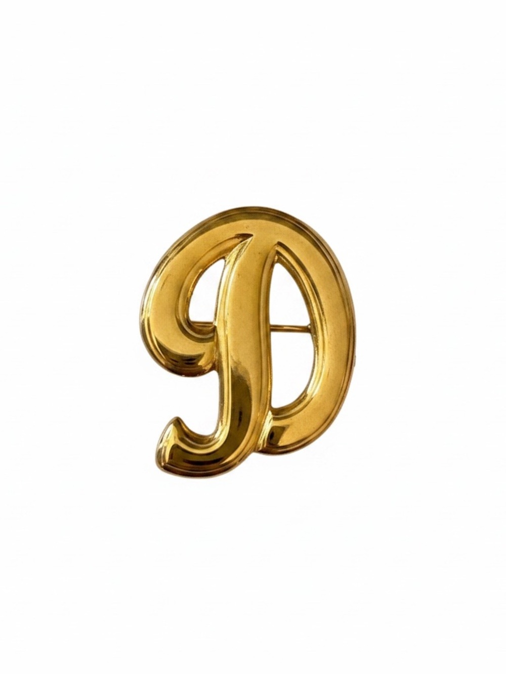 Gold Letter D Pin Brooch - Women's Accessory